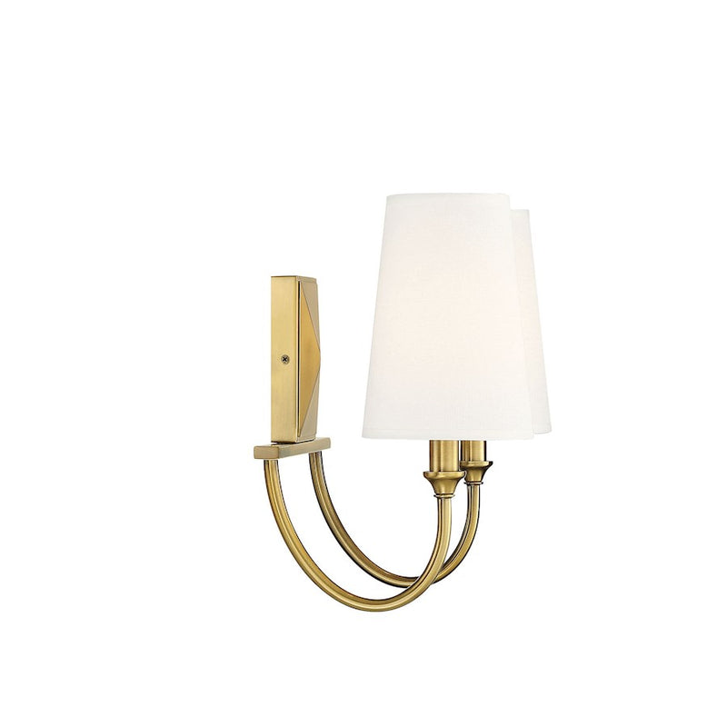 Savoy House Cameron 2-Light Bathroom Vanity Light, Warm Brass