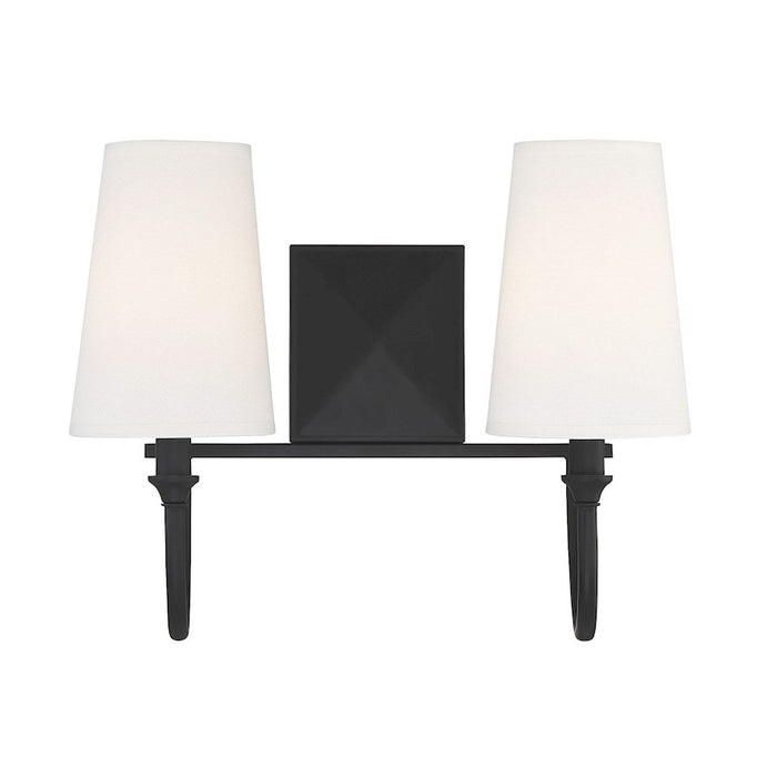 Savoy House Cameron 2-Light Bathroom Vanity Light, Matte Black - 8-2542-2-89