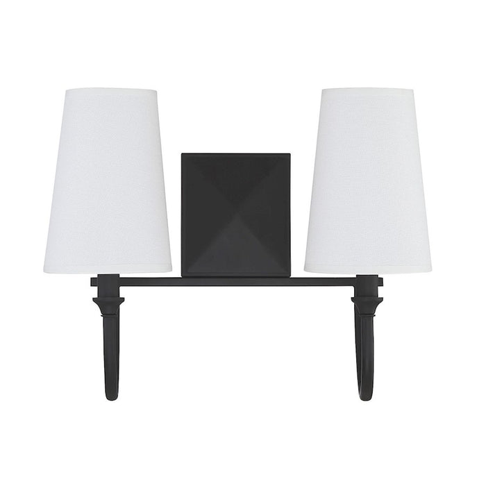 Savoy House Cameron 2-Light Bathroom Vanity Light, Matte Black