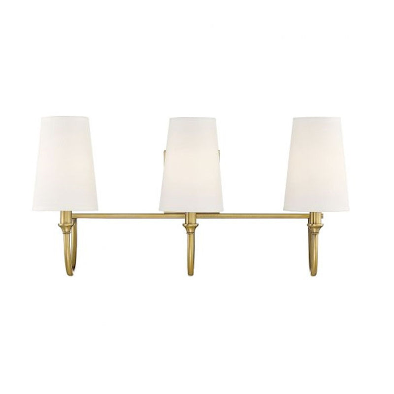 Savoy House Cameron 3-Light Bathroom Vanity Light, Warm Brass