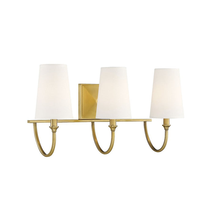 Savoy House Cameron 3-Light Bathroom Vanity Light, Warm Brass