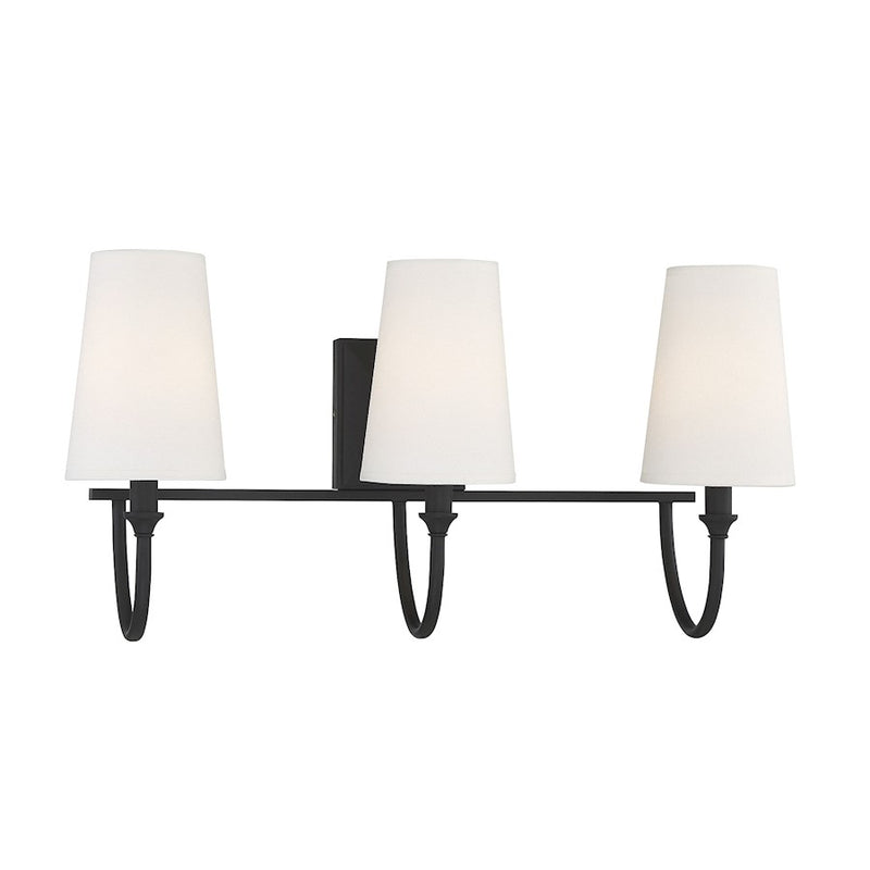 Savoy House Cameron 3-Light Bathroom Vanity Light, Matte Black