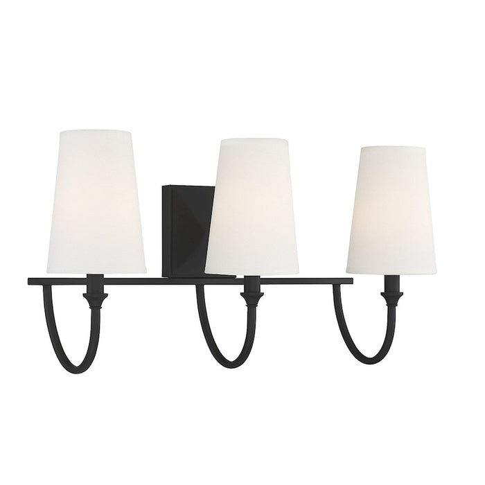 Savoy House Cameron 3-Light Bathroom Vanity Light, Matte Black