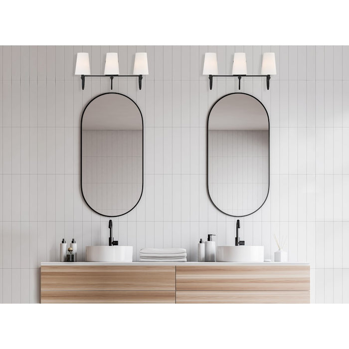 Savoy House Cameron 3-Light Bathroom Vanity Light, Matte Black