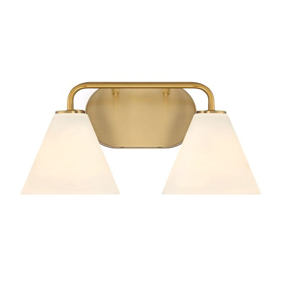 Savoy House Blair 2-Light Bathroom Vanity Light, Warm Brass - 8-2988-2-322