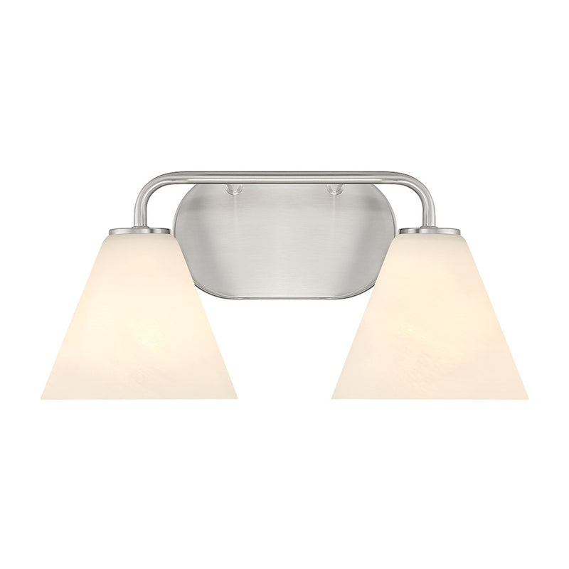 Savoy House Blair 2-Light Bathroom Vanity Light, Satin Nickel