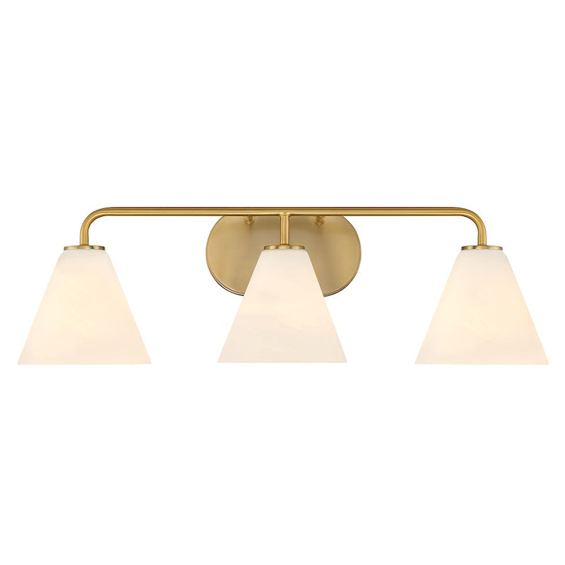 Savoy House Blair 3-Light Bathroom Vanity Light, Warm Brass