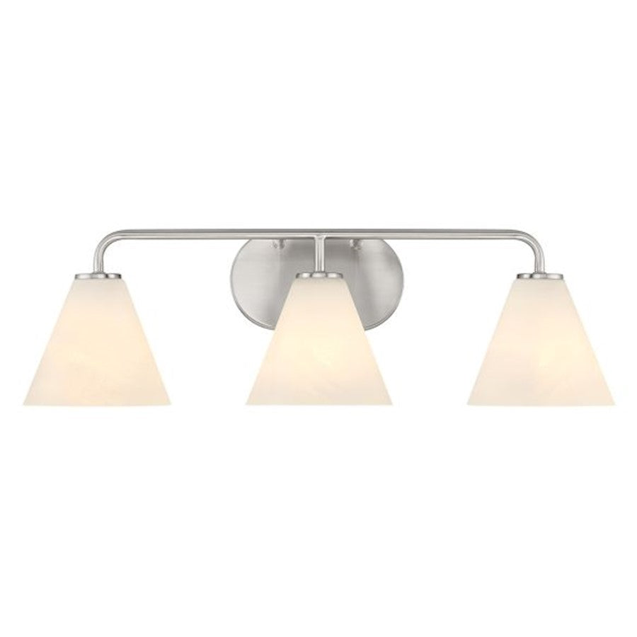 Savoy House Blair 3-Light Bathroom Vanity Light, Satin Nickel - 8-2988-3-SN