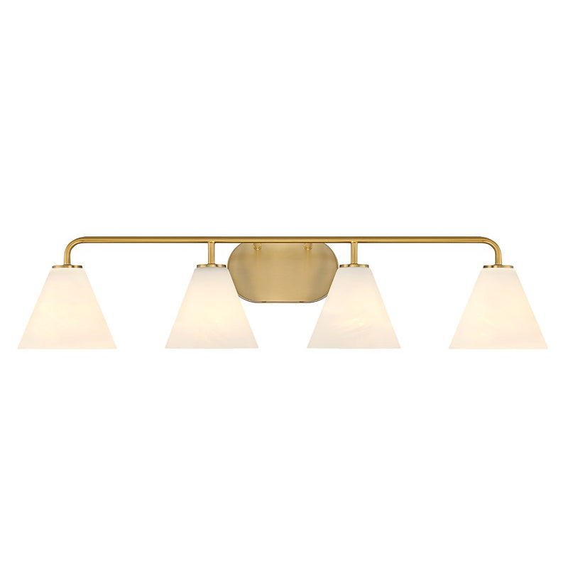 Savoy House Blair 4-Light Bathroom Vanity Light, Warm Brass
