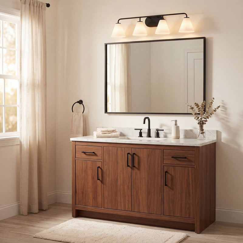 Savoy House Blair 4-Light Bathroom Vanity Light, Matte Black