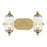 Savoy Essentials Holton 2 Light Bath, Warm Brass/Clear Ribbed - 8-3024-2-322