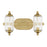 Savoy Essentials Holton 2 Light Bath, Warm Brass/Clear Ribbed