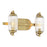 Savoy Essentials Holton 2 Light Bath, Warm Brass/Clear Ribbed