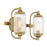 Savoy Essentials Holton 2 Light Bath, Warm Brass/Clear Ribbed
