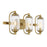 Savoy Essentials Holton 3 Light Bath, Warm Brass/Clear Ribbed