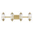 Savoy Essentials Holton 4 Light Bath, Warm Brass/Clear Ribbed