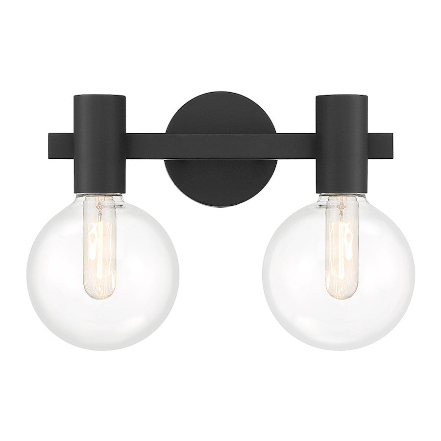 Savoy House Wright 2-Light Bathroom Vanity Light, Matte Black - 8-3076-2-BK