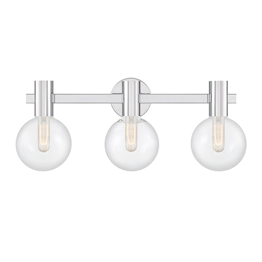 Savoy House Wright 3-Light Bathroom Vanity Light, Chrome - 8-3076-3-11