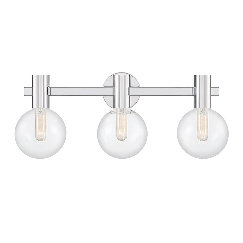 Savoy House Wright 3-Light Bathroom Vanity Light, Chrome