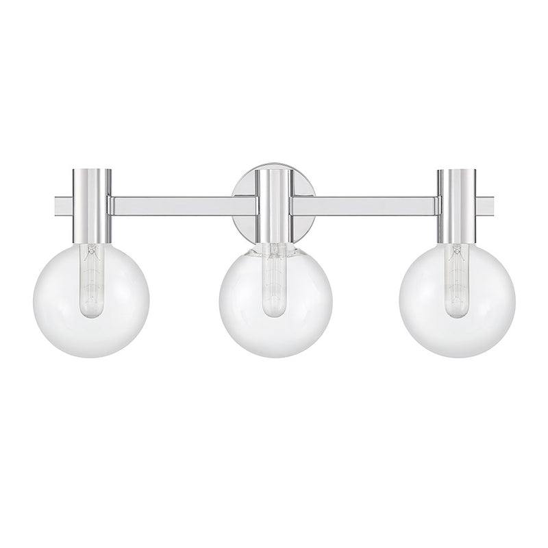 Savoy House Wright 3-Light Bathroom Vanity Light, Chrome