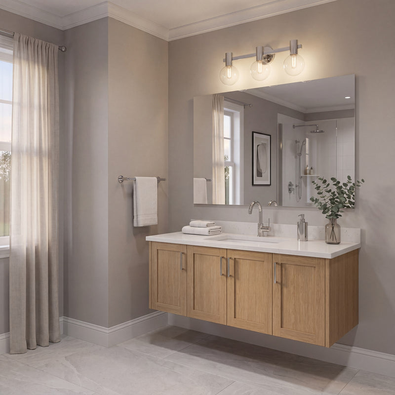 Savoy House Wright 3-Light Bathroom Vanity Light, Chrome