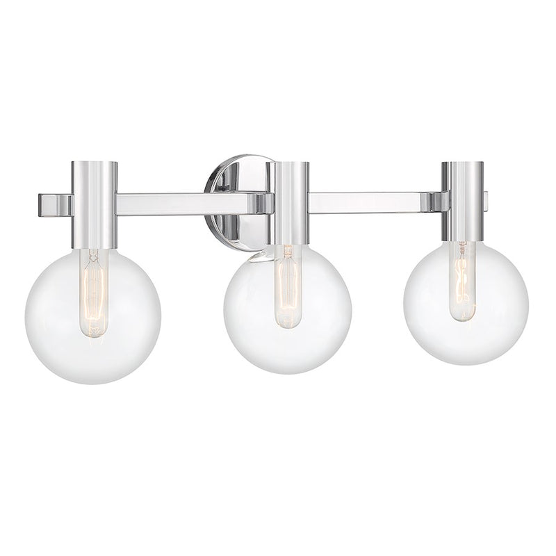 Savoy House Wright 3-Light Bathroom Vanity Light, Chrome