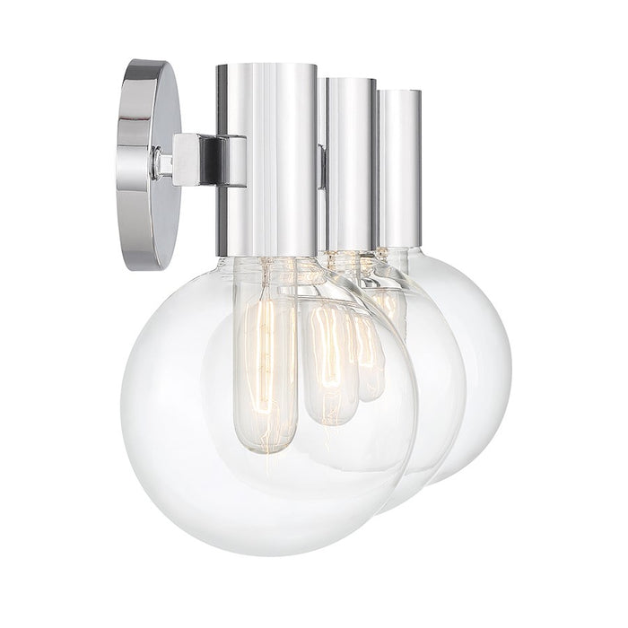 Savoy House Wright 3-Light Bathroom Vanity Light, Chrome