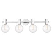 Savoy House Wright 4-Light Bathroom Vanity Light, Chrome - 8-3076-4-11