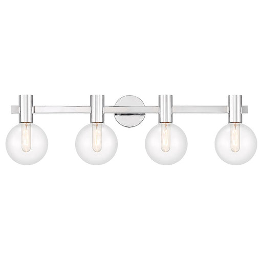 Savoy House Wright 4-Light Bathroom Vanity Light, Chrome - 8-3076-4-11