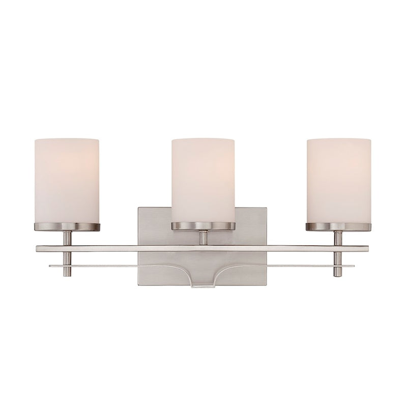 Savoy House Colton 3-Light Bathroom Vanity Light, Satin Nickel