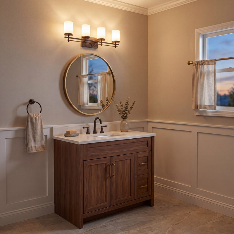 Savoy House Colton 4-Light Bathroom Vanity Light, English Bronze