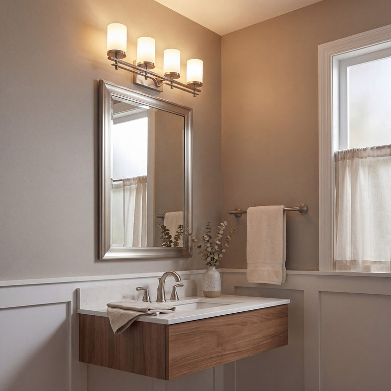 Savoy House Colton 4-Light Bathroom Vanity Light, Satin Nickel