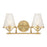 Savoy House Candler 2 Light Bath, Warm Brass/Clear - 8-3596-2-322