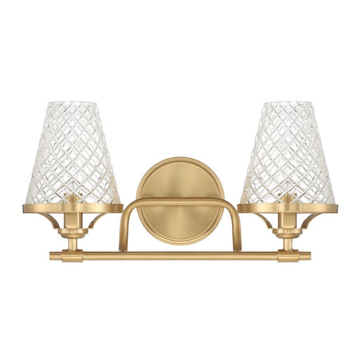 Savoy House Candler 2-Light Bathroom Vanity Light, Warm Brass