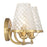 Savoy House Candler 2 Light Bath, Warm Brass/Clear