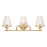 Savoy House Candler 3 Light Bath, Warm Brass/Clear - 8-3596-3-322