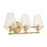 Savoy House Candler 3 Light Bath, Warm Brass/Clear