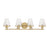 Savoy House Candler 4 Light Bath, Warm Brass/Clear