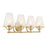 Savoy House Candler 4 Light Bath, Warm Brass/Clear