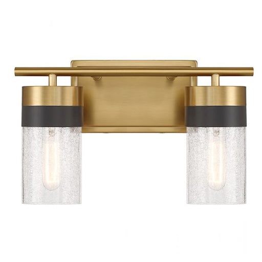 Savoy House Brickell 2Lt Bathroom Vanity Light, Brass/Black - 8-3600-2-322