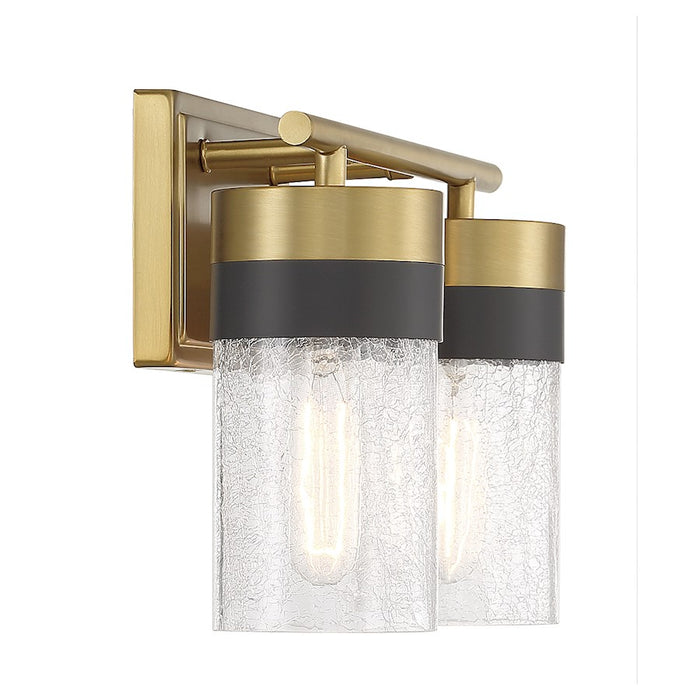 Savoy House Brickell 2Lt Bathroom Vanity Light, Brass/Black