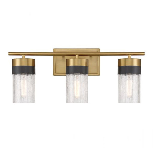 Savoy House Brickell 3Lt Bathroom Vanity Light, Brass/Black - 8-3600-3-322