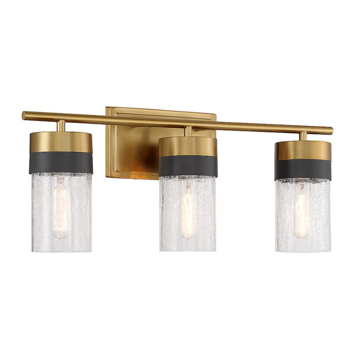 Savoy House Brickell 3Lt Bathroom Vanity Light, Brass/Black