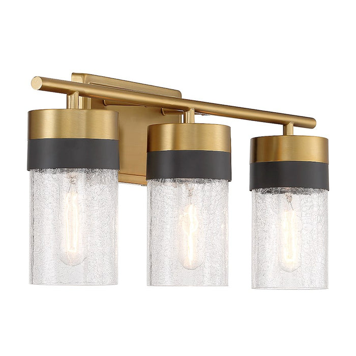 Savoy House Brickell 3Lt Bathroom Vanity Light, Brass/Black