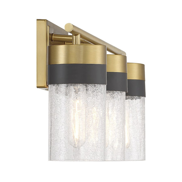 Savoy House Brickell 3Lt Bathroom Vanity Light, Brass/Black