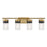 Savoy House Brickell 4Lt Bathroom Vanity Light, Brass/Black - 8-3600-4-322