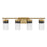 Savoy House Brickell 4Lt Bathroom Vanity Light, Brass/Black