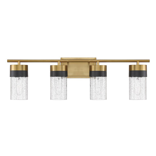 Savoy House Brickell 4Lt Bathroom Vanity Light, Brass/Black
