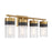 Savoy House Brickell 4Lt Bathroom Vanity Light, Brass/Black