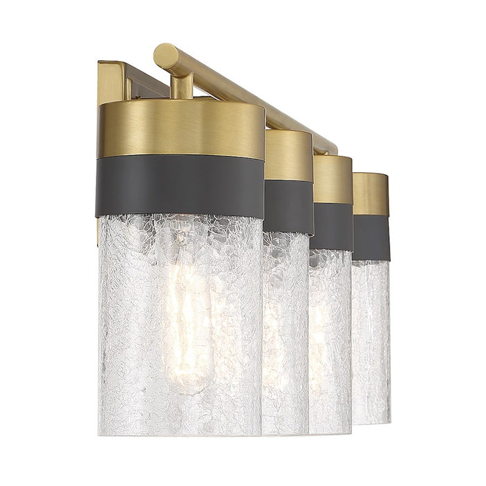 Savoy House Brickell 4Lt Bathroom Vanity Light, Brass/Black